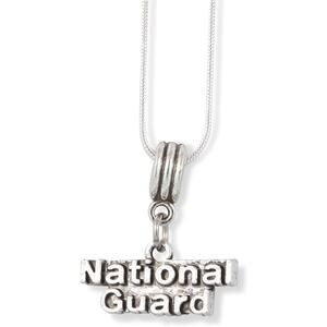 National Guard Text Charm Snake Chain Necklace